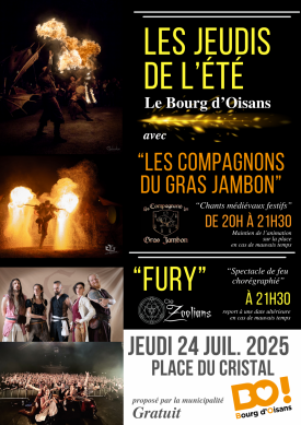 Jeudi du Bourg – concert du gras jambon + fire show – Fury – compagnie Zoolians