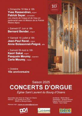organ concert: Kaori Sakai, Pasquale Mourey (soprano), Carla Mourey (harp)