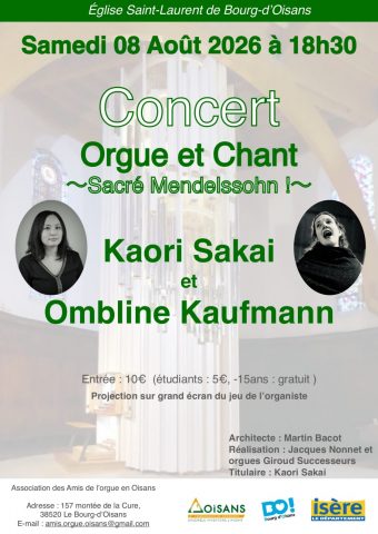 Organ and Vocal Concert – “Goodness Gracious, Mendelssohn!” -_Le Bourg-d’Oisans